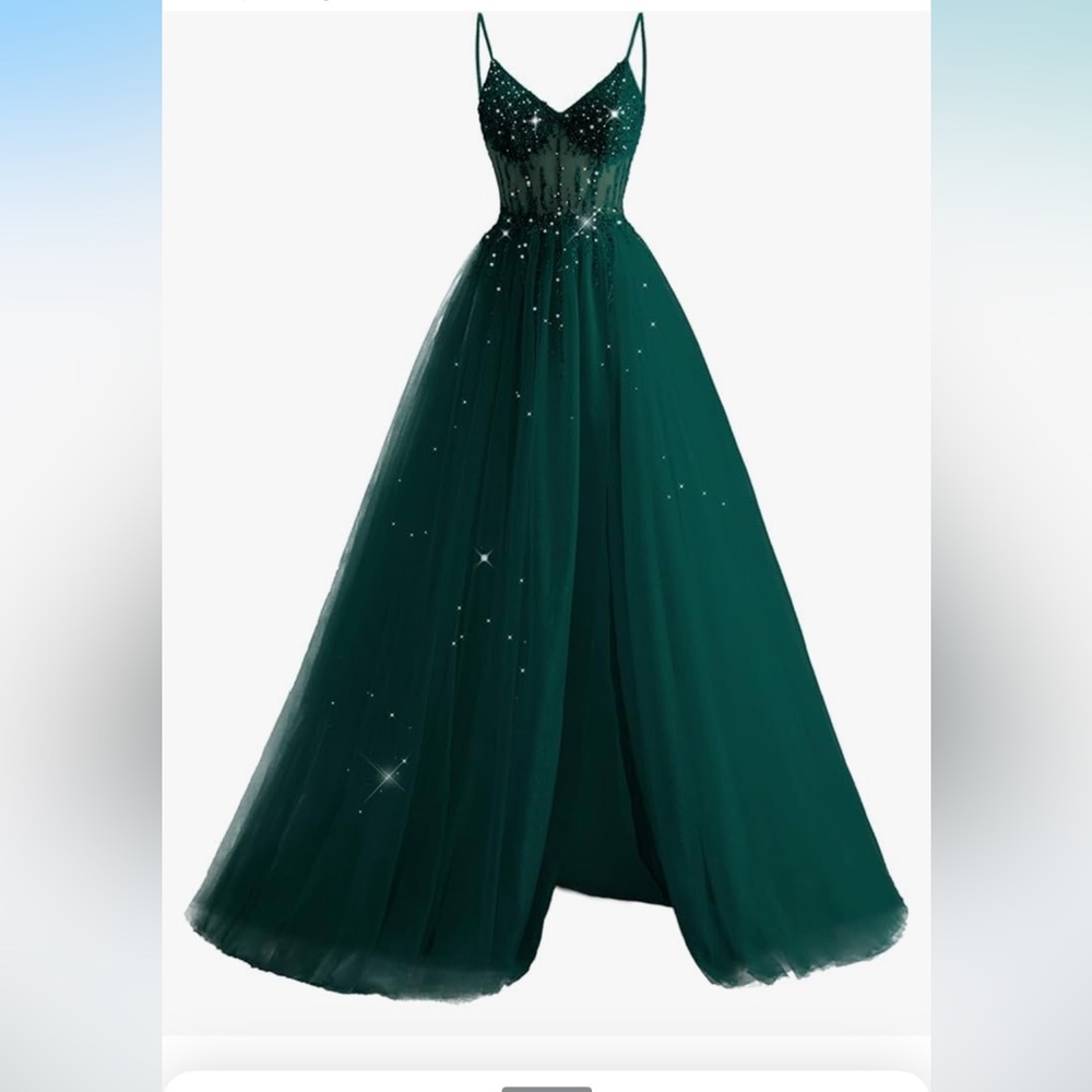Elegant Green formal  Gown-Prom plus  women